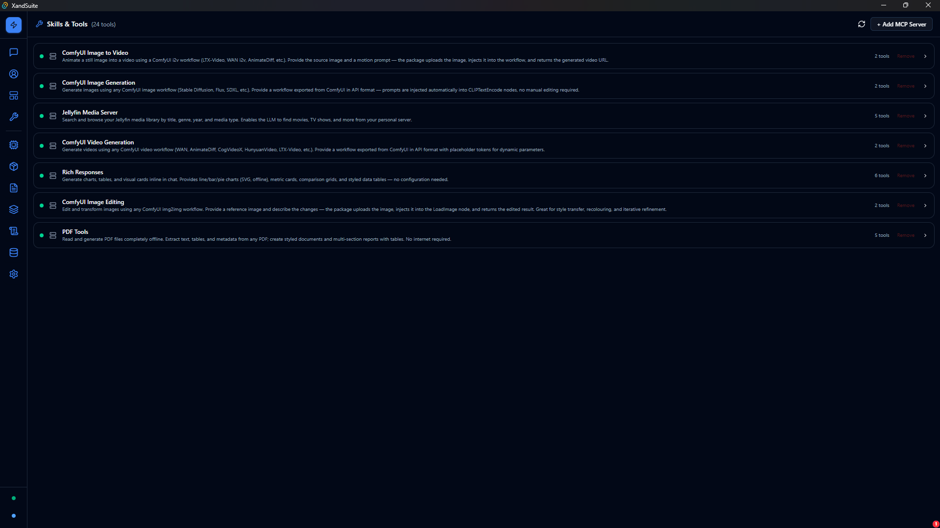 XandSuite Skills & Tools Panel